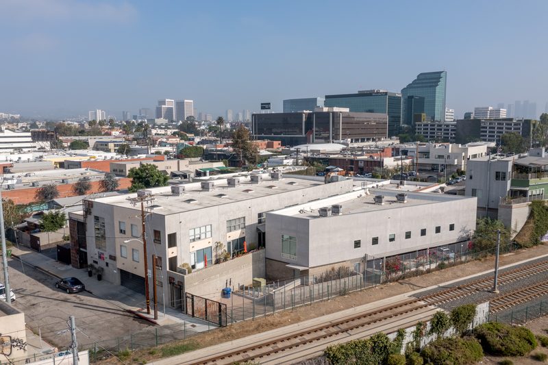 Aerial view of The Baker Building compound