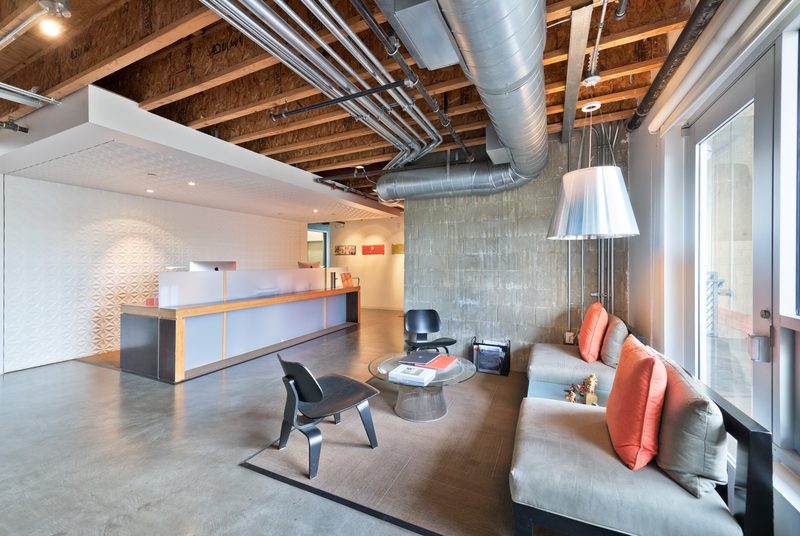 Reception lobby with lounge seating